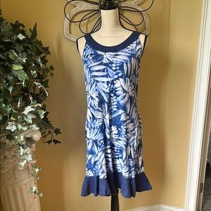 Tommy Bahama Blue Ruffled Mini Sundress